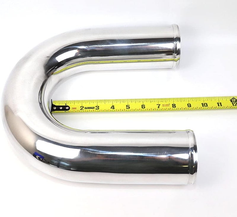 TenKeAuto Universal 3 inch Outside Diameter Aluminum Pipe Polished Tube (3" 180 Degree) - Image 4